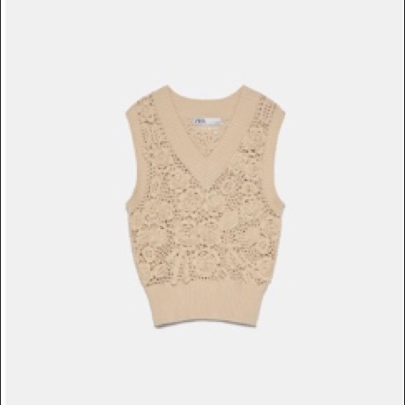 Zara Tops Zara Crochet Knit Vest Poshmark